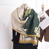 Designer Autumn and Winter Imitation Cashmere Lotus Print Scarf Women's Light Luxury Fashion Warm Jacquard Shawl