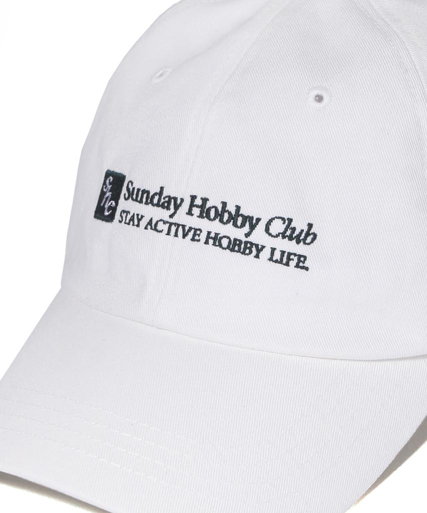 Кепка с изогнутым козырьком и квадратным логотипом Sunday Hobby Club - Белая