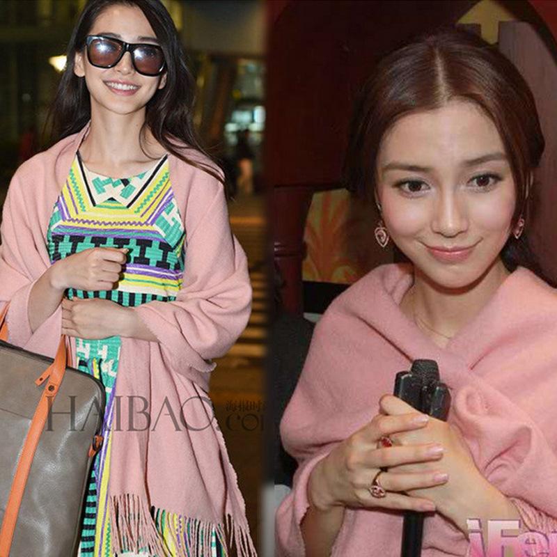 Однотонный шарф из искусственного кашемира для женщин, зимний, в корейском стиле, шаль и шарф двойного назначения, утолщенный, для подружки невесты и невесты, чтобы согреться осенью