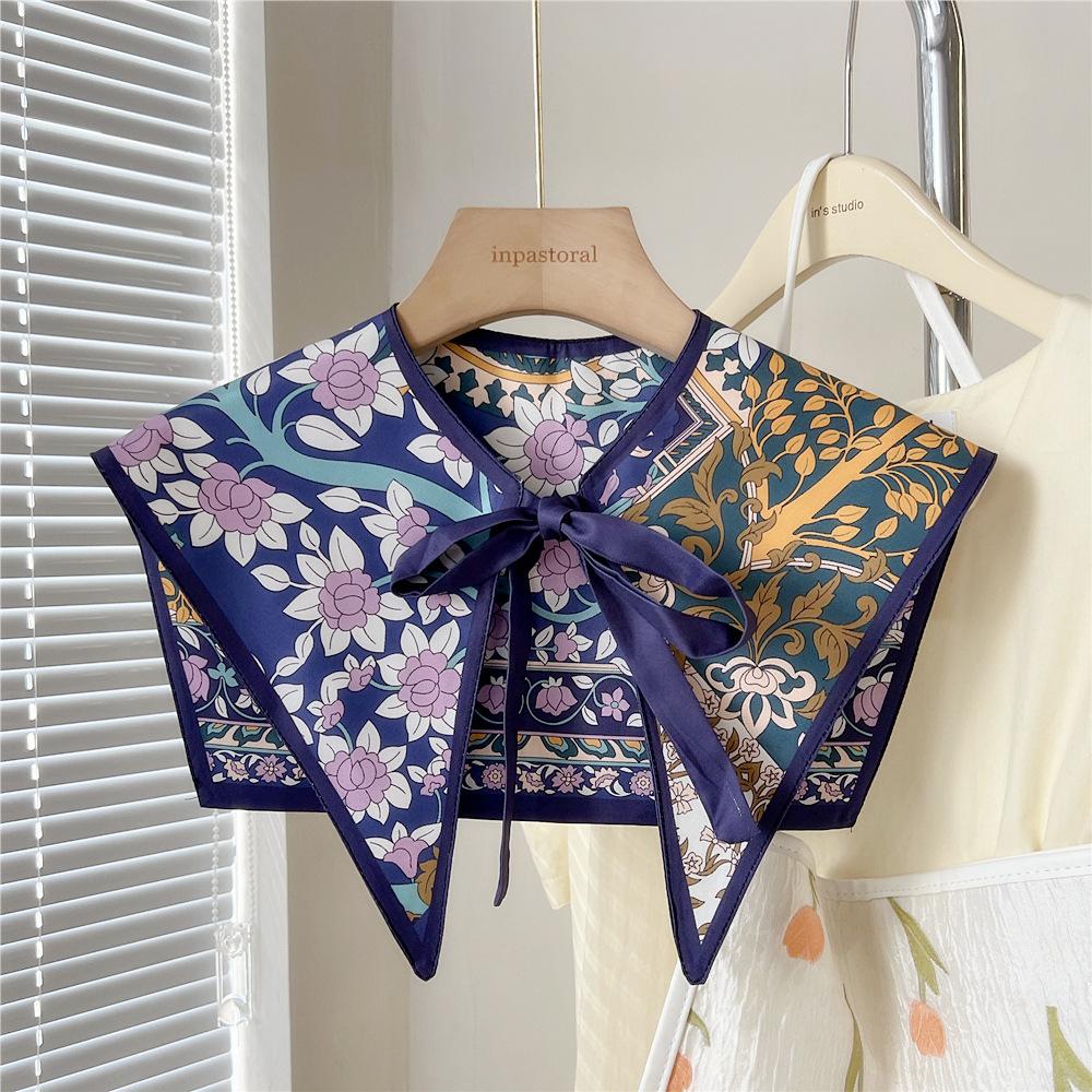 Shawl Fake Collars for Women Detachable Lapel Shirt Bowknots Scarf Girls Summer Dress False Collar Neckwear Cape Corbatas