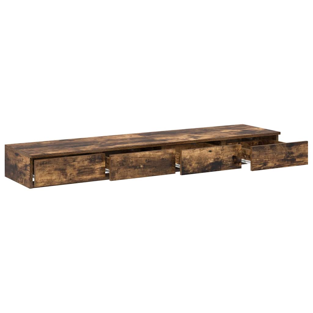 Bed Drawers Smoked Oak 140 x 36.5 x 16.5 cm