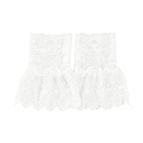 Ruffle Collar And Cuffs Clown Ruffle Collar White Black Lace Jabot Retro Victorian Collar for Cosplay Halloween Costume Party Accessory