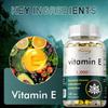 High-purity vitamin E extract capsules, all-natural, gluten-free, 120 capsules, suitable for adults.