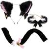 Samcos Cat Ears Cosplay Set of 3 Bowknot Headband Cat Ear Cute Bell Design Cat Ears Headband Costume Accessory School Festival Ball Halloween