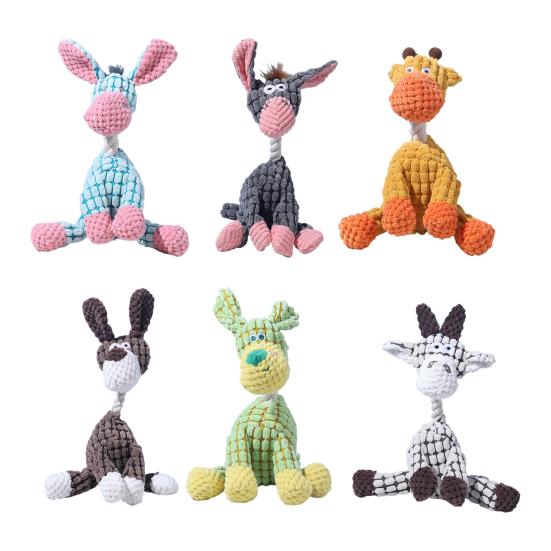 Неразрушимая плюшевая игрушка для собак для агрессивных жевателей, пищащая жевательная игрушка, поддержка прорезывания зубов у собак, интерактивная игрушка для питомцев для всех пород собак