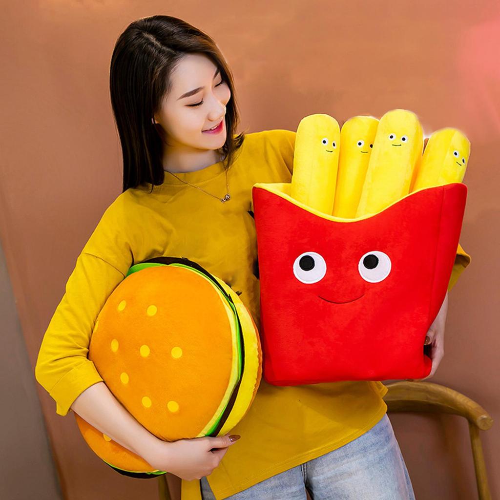 Cheeseburger Plush Toy Cushion Cute Burger Hamburger Stuffed Pillow for Boy Girl