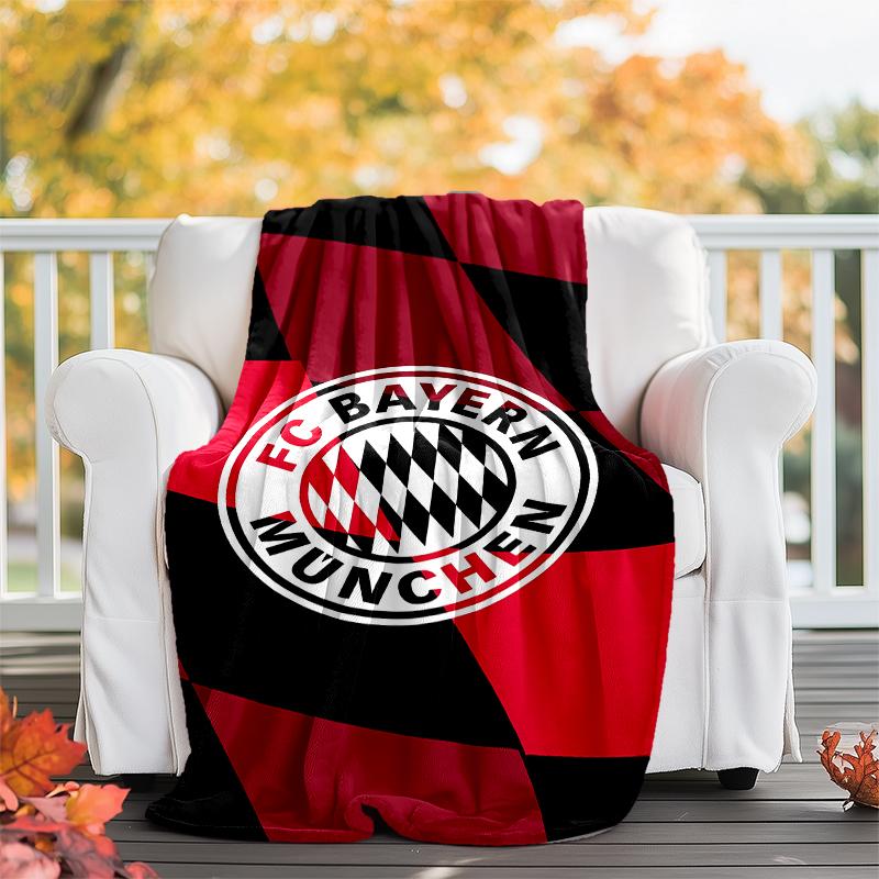 FC Bayern München logo printed throw blanket—soft,warm;versatile blanket for all seasons—perfect as &air-conditioning throw,nap blanket
