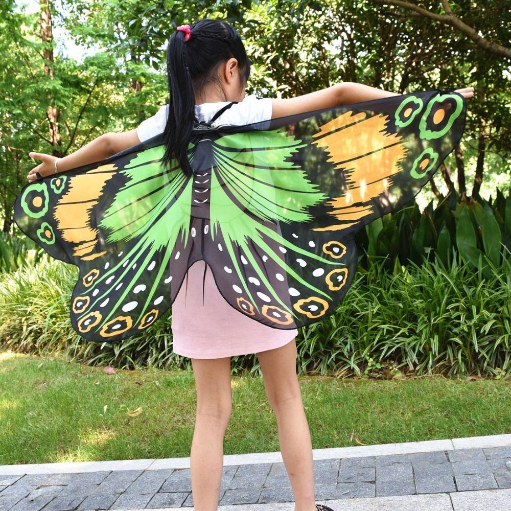 Shoulder Straps Butterfly Wings Costume Cape Fancy Cloak  Kids