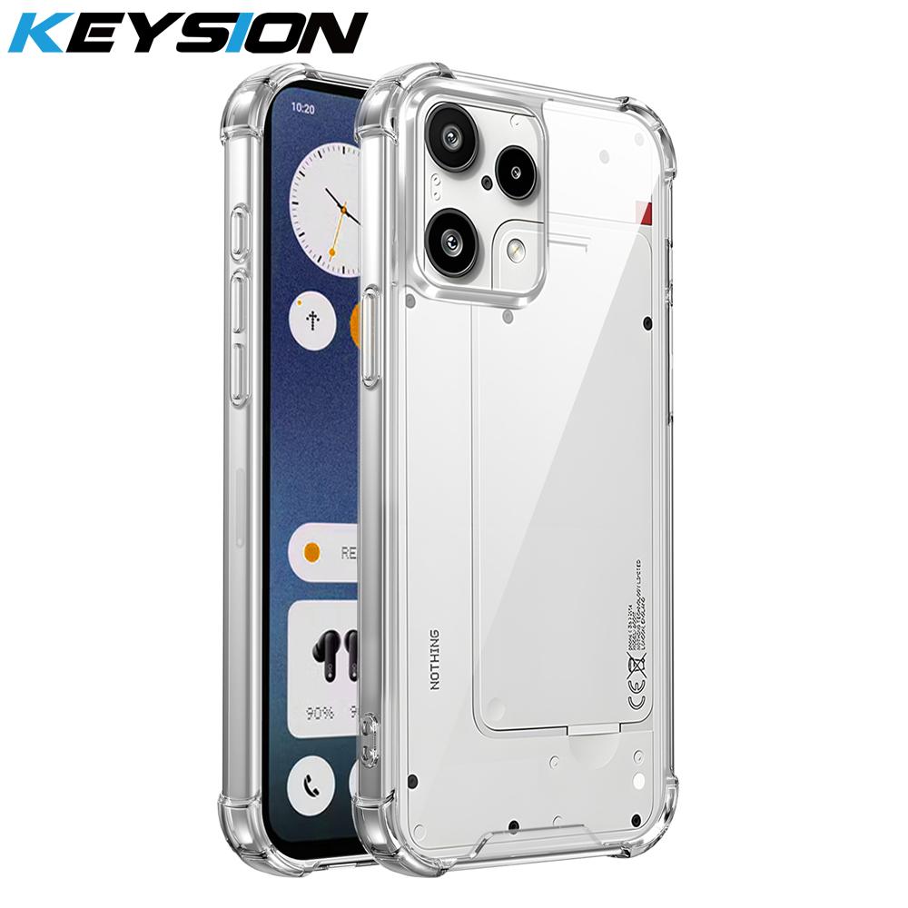 KEYSION Прозрачный противоударный чехол с усиленными углами для Nothing Phone 3A Lite, TPU+PC, прозрачная задняя крышка для Nothing 3A Lite