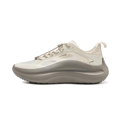 Li Ning Амортизирующие Нескользящие Износостойкие Легкие Низкие Повседневные Кроссовки Женские Бежево-серые AGLW050-2