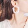 1 пара украшений Великолепный плюшевый дизайн Серьги для повседневной носки Модные золотые серьги-кольца Универсальный пушистый меховой дизайн милый многоцветный