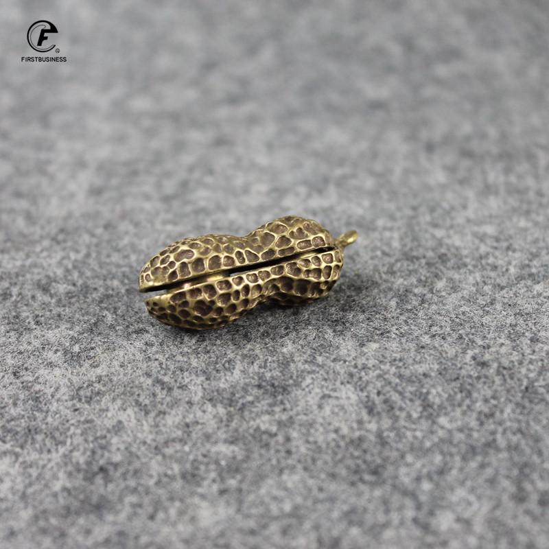 Сплошная латунная колокольчик-арахис Украшения Медные фигурки Фэн-шуй Настольное украшение Домашний декор Аксессуары Брелок Подвеска подарки