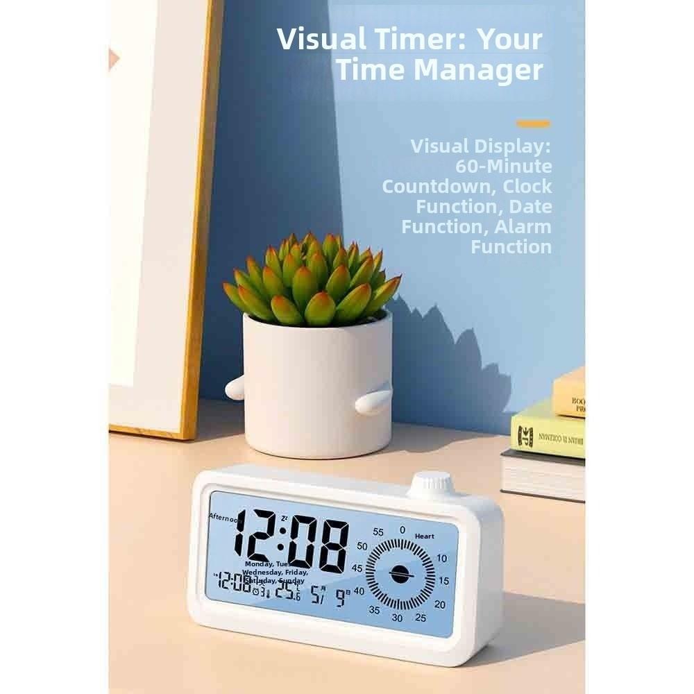 Rechargeable Alarm Clock Multifunctional Countdown Timer Visual Digital Timer Learning