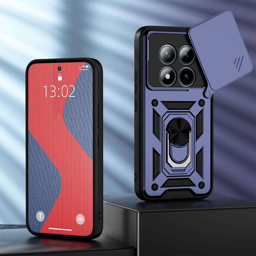 KEYSION Ударопрочный бронированный чехол для Xiaomi POCO M8 Pro 5G с кольцом-подставкой и защитой шторки камеры, задняя крышка телефона для POCO M8 5G