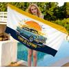 Corona Extra Beer Themed Beach Towel Quick Dry Soft Cotton Retro Wave, Surfboard & Parrot Print for Summer Pool Use Beach Towel