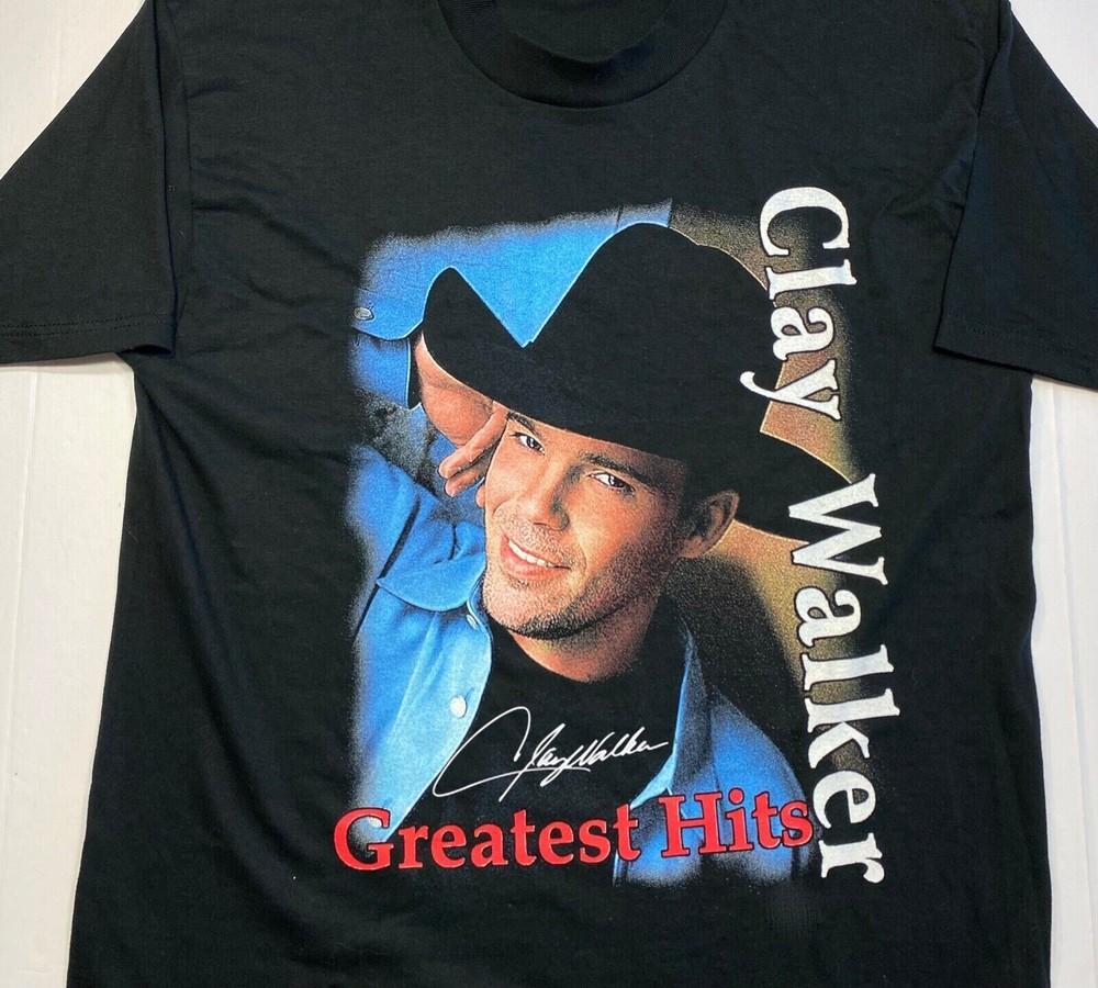 Винтажная футболка унисекс из хлопка с принтом Clay Walker Music Lover, полный размер, черная, BL214