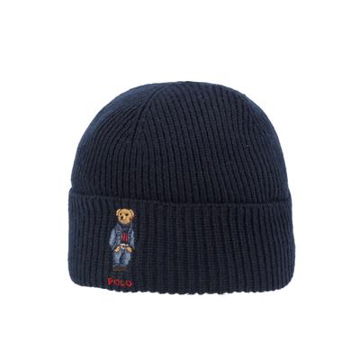 Polo Ralph Lauren Плотная джинсовая шапка-бини с вязаным медведем Pc1463 433