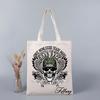 Летняя большая сумка с принтом имени на заказ, сумка для покупок с принтом черепа, женская парусиновая сумка, сумка-шопер, эко-женская женская сумка в стиле Харадзюку на плечо для девочек