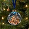 3D Holiday Character Figurines Christmas Faux Crystal Ball Hanging Ornaments with Warm LED Decorative Gift Souvenirs Lights, Luminous Tree Pendant for