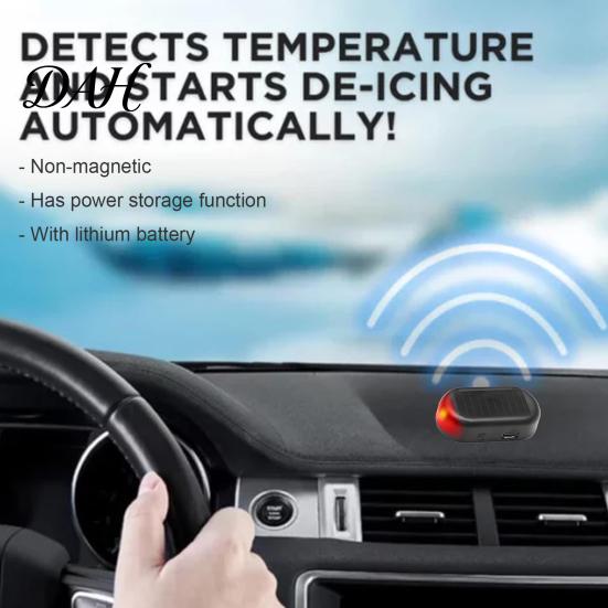 Electromagnetic Molecular Interference Snow Remover Portable Solar Car Windshield De-Icer with USB Output, Anti-Freeze Compact Interior Ornament