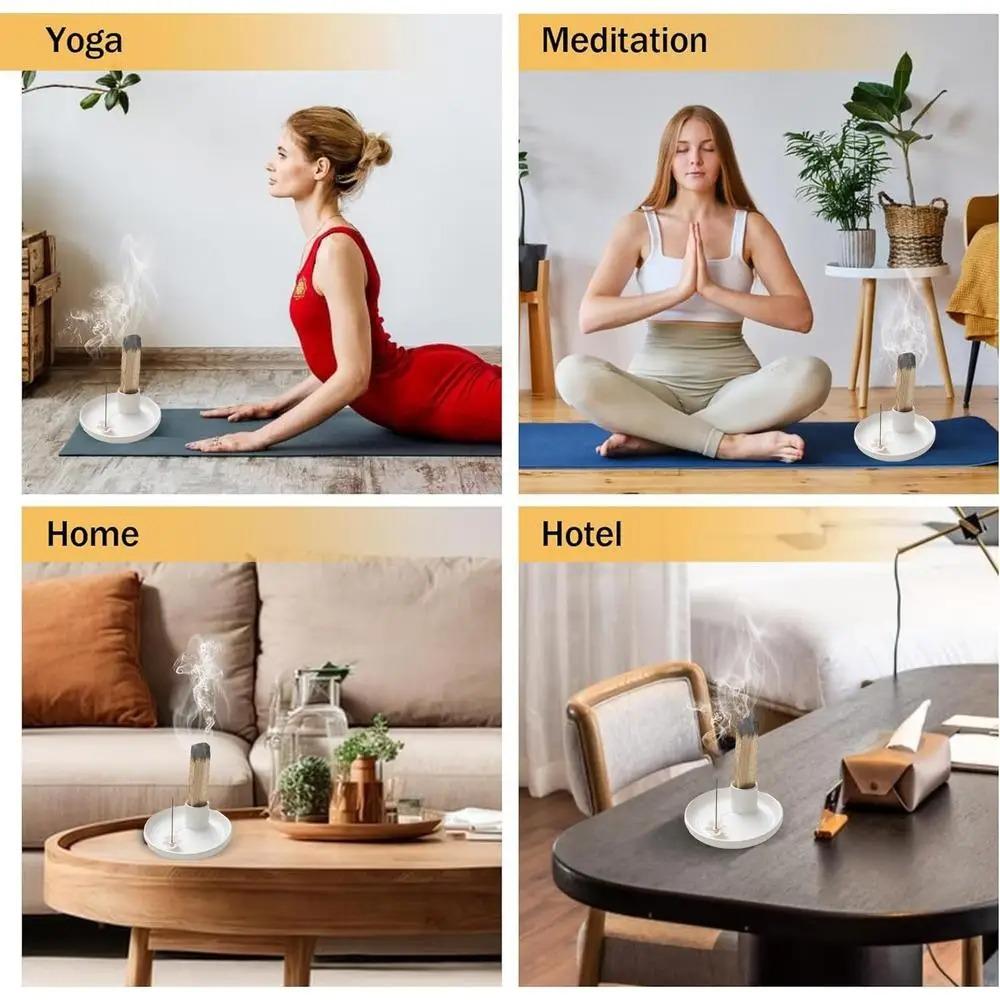 3 in 1 Sage Palo Santo Holder Incense Stick Holder  for White Sage & Palo Santo & Cone