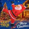 6.23ФТ Украшение для вечеринки во дворе Надувной Санта Клаус лезет по стене Игрушка Светодиодная подсветка Рождественские украшения для дома Рождественские праздничные подарки