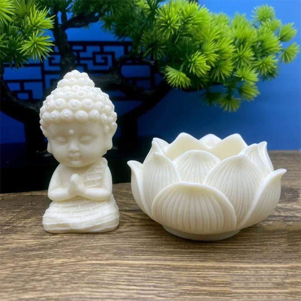 Chinese Style Buddha Ornaments Cute Coconut Figurine Lotus Tathagata Buddha Statue Car Interior