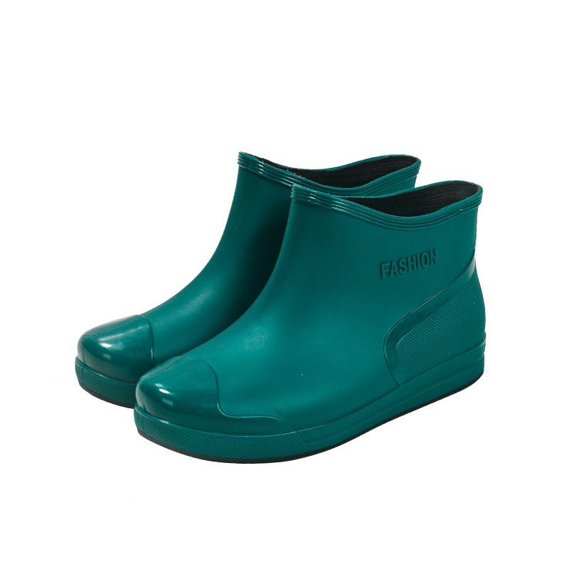 New Fashion Rain Shoes Women's Water Shoes Waterproof and Non-slip Rain Boots Velvet Low Tube Rubber Shoes Overshoes Low Top Short Tube Rain Shoes