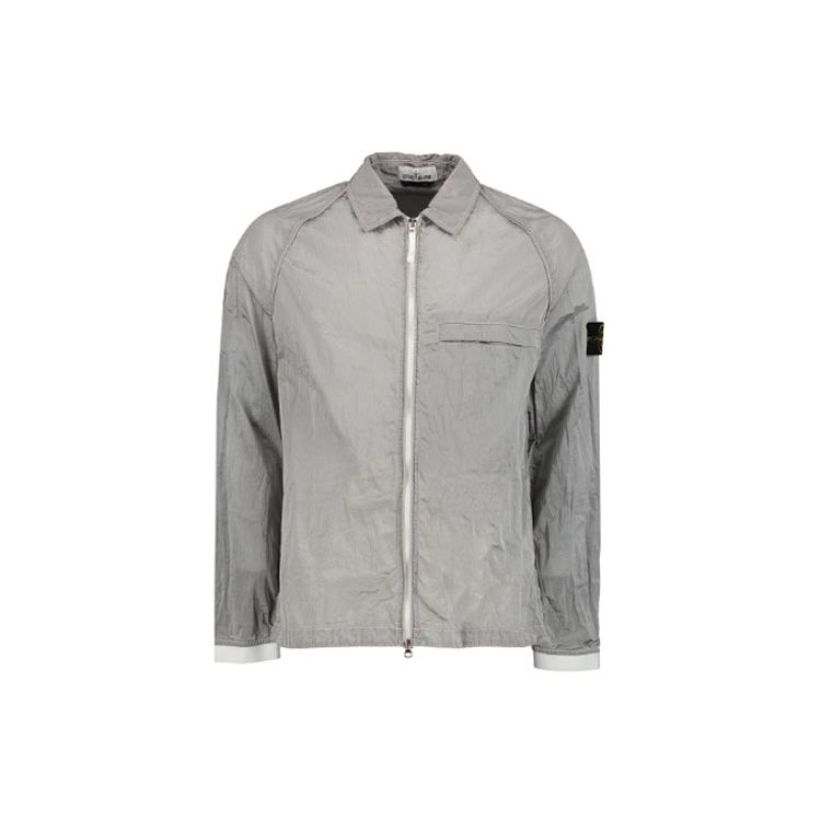 Stone Island Ss23 Nylon Metal Shirt Collar Jacket Men Jackets Ice-Grey 761512321-V0003
