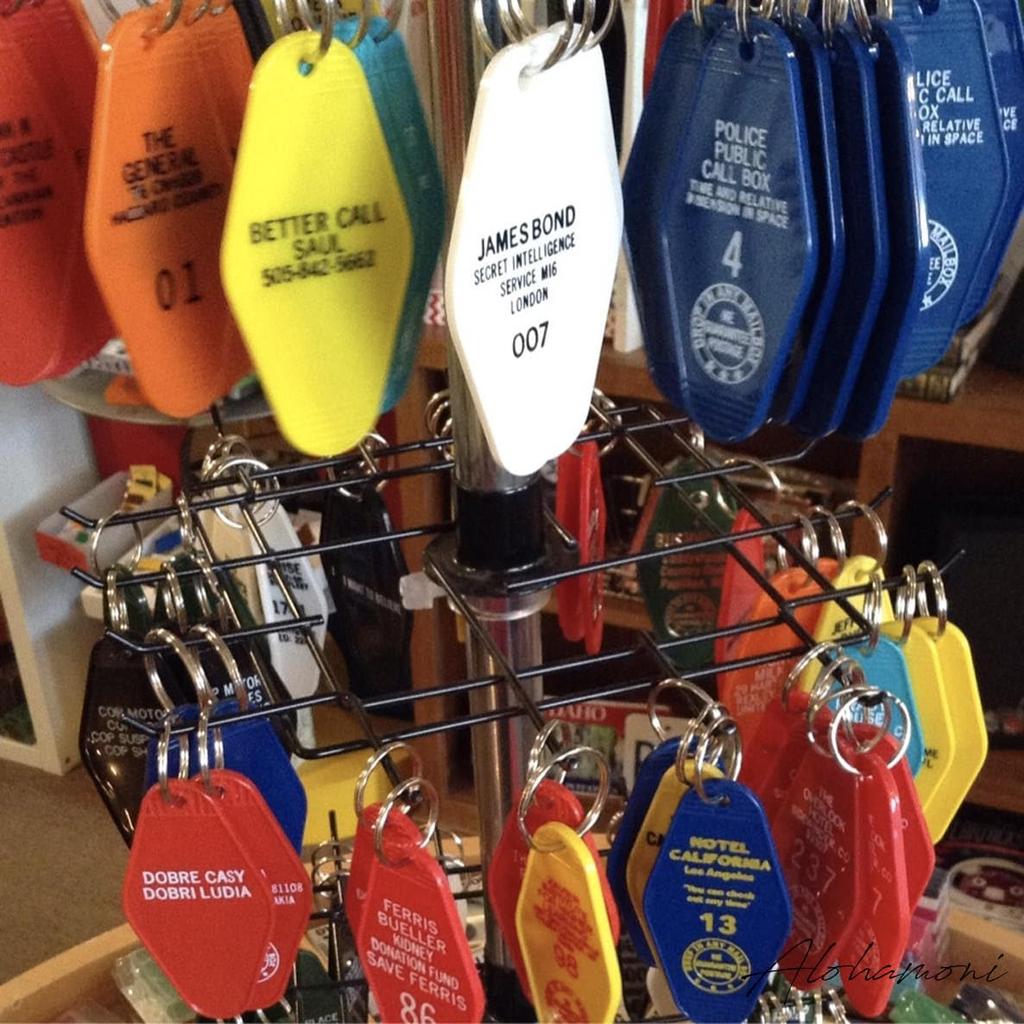 ALOHAMONI ДИЗАЙН США Репродукция Винтажный Мотель Ки Вест Гавайи Брелок, Держатель, Американа, Отель, Антиквариат, Ретро, Кафе, США, Калифорния, Побережье,