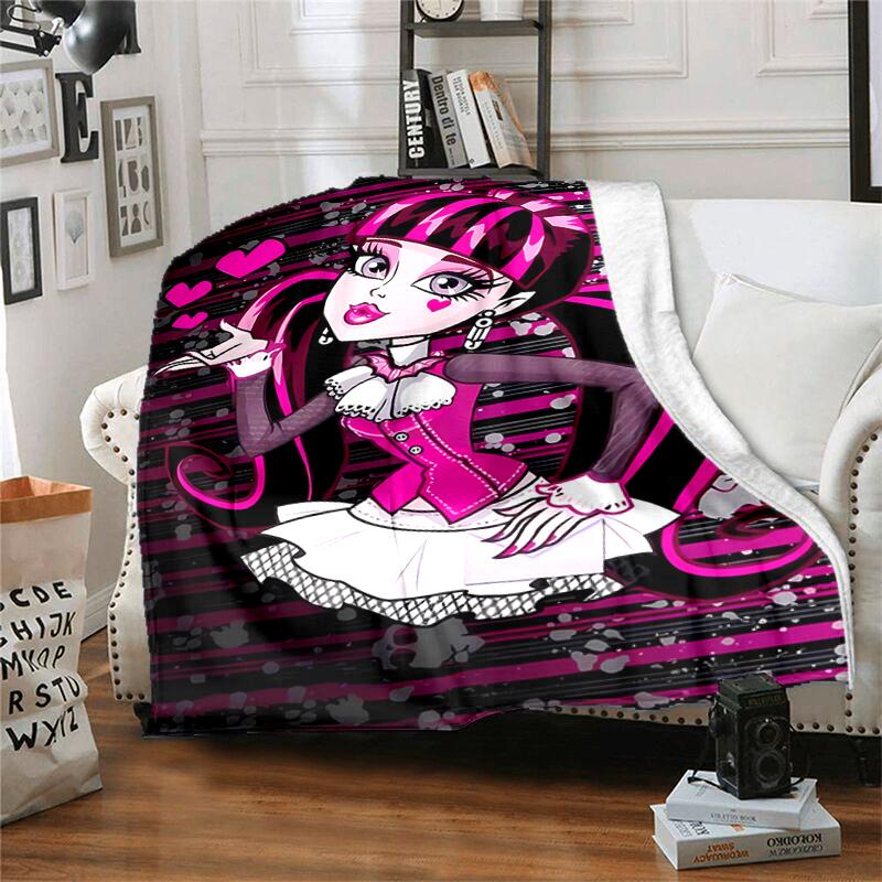 1pc Blanket Monster High1 Print Design, Lightweight Blanket for Sofa, Bed- Soft &Warm, Gift for All Seasons like Christmas, Halloween