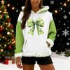 Women's Christmas Print Colorblocked Loose Casual Hoodie