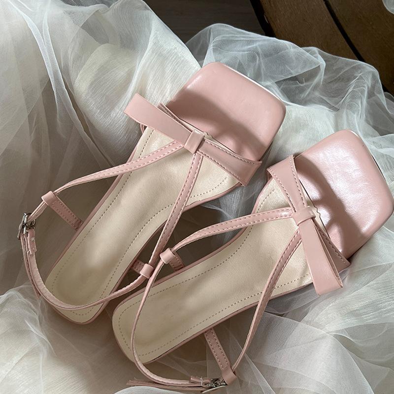 Silver Sandals Women's 2024 New Summer Wear Square Head Thin Heel French Temperament High Heels Women