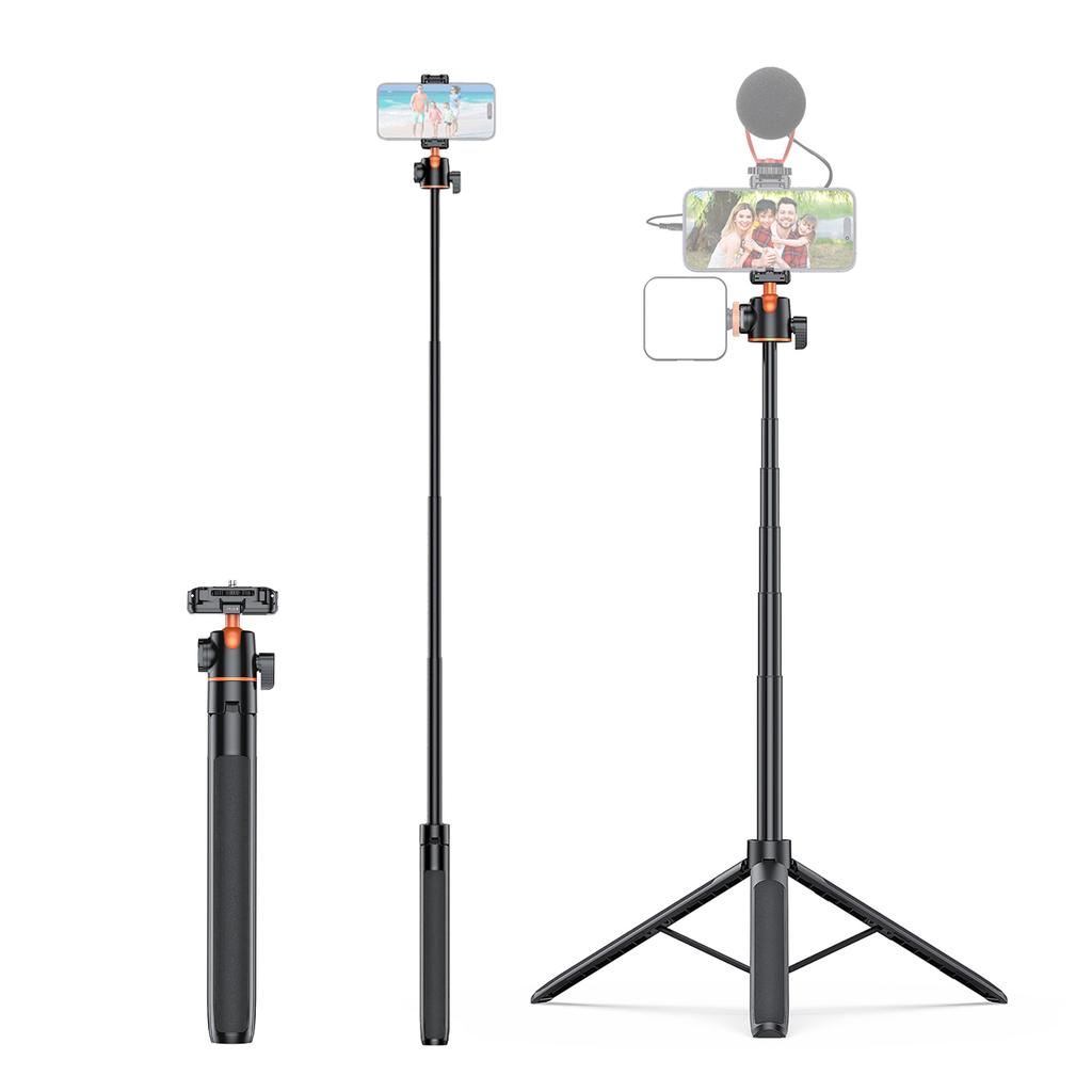 Штатив для камеры Легкий Выдвижной Селфи-палка Алюминиевая VLOG-подставка с шаровой головкой 360 градусов