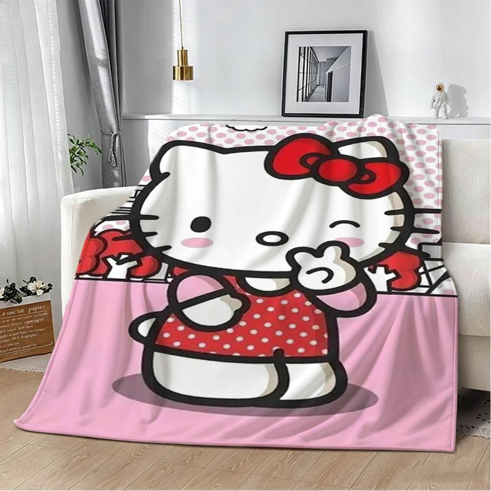 3D H-Hello k-Kitty Милый Мультяшный Kawaii Фланелевое Одеяло Мягкое Плед Искусство Для Декора Дома Спальни Кровати Дивана Пикника Детские Подарки