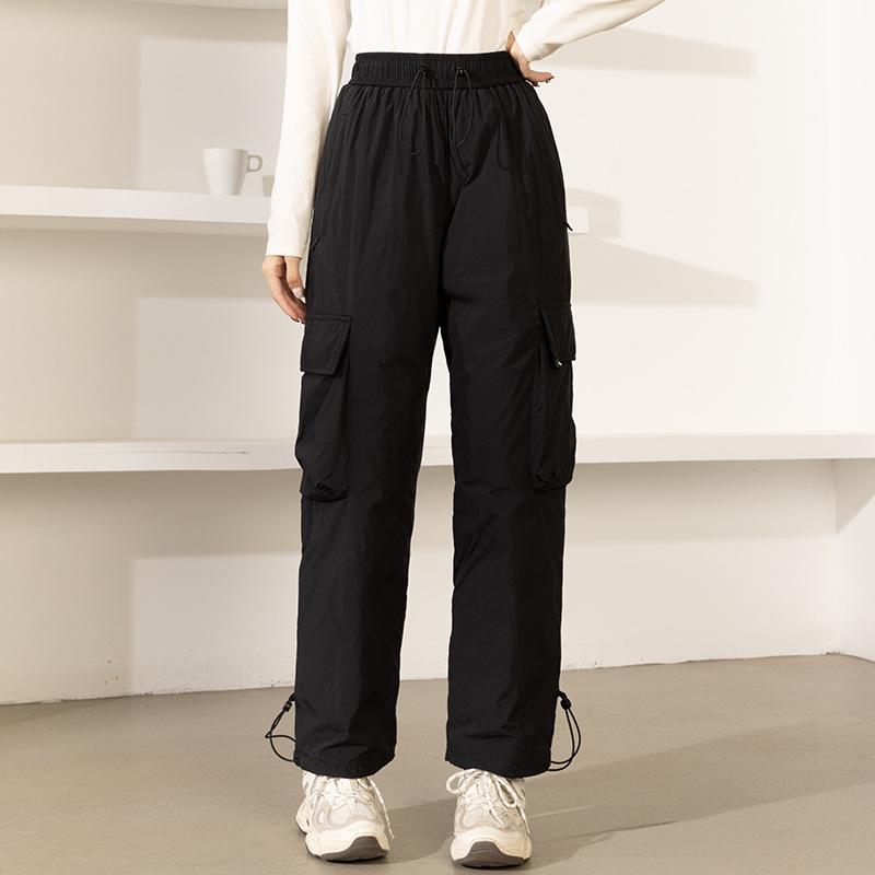 Women's High-End Winter Goose Down Cargo Pants - Windproof Ski Outerwear 2025