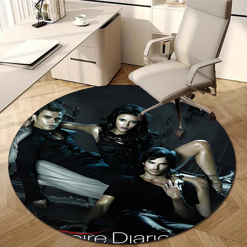1pc The Vampire Diaries4 Design Printed Area Round Carpet for Bedroom Living Room Home Decor Rugs Mat Non Slip Mat Rug for Bedside