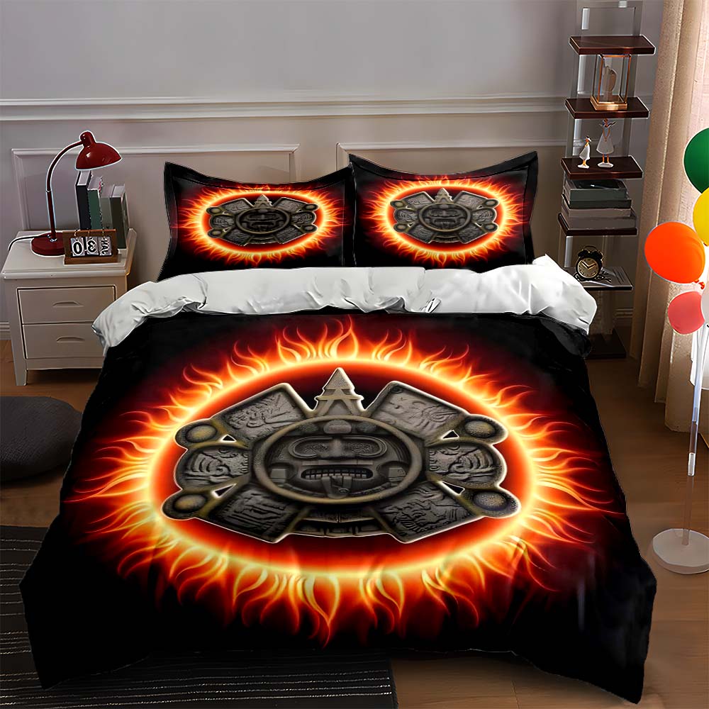 Fiery tribal emblem Bedding Duvet cover sets Duvet covers Pillowcases gifts (1 * Duvet Cover 2 * Pillowcases, without duvet insert)