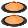 2PCS Orange Paper Speaker Cone Rubber Surround Drum Paper Subwoofer Cone  Subwoofer Replacement
