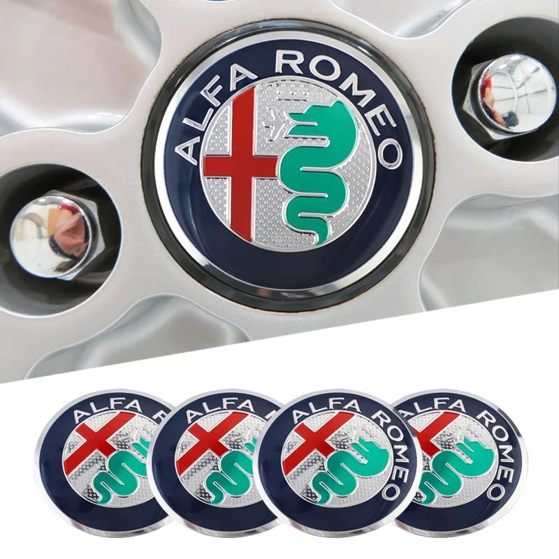 Car Stickers For Alfa Romeo Car Wheel Hub Center Cap Metal Emblem Stickers For Alfa Romeo Giulietta GT 159 147 156 Mito Brera Gi