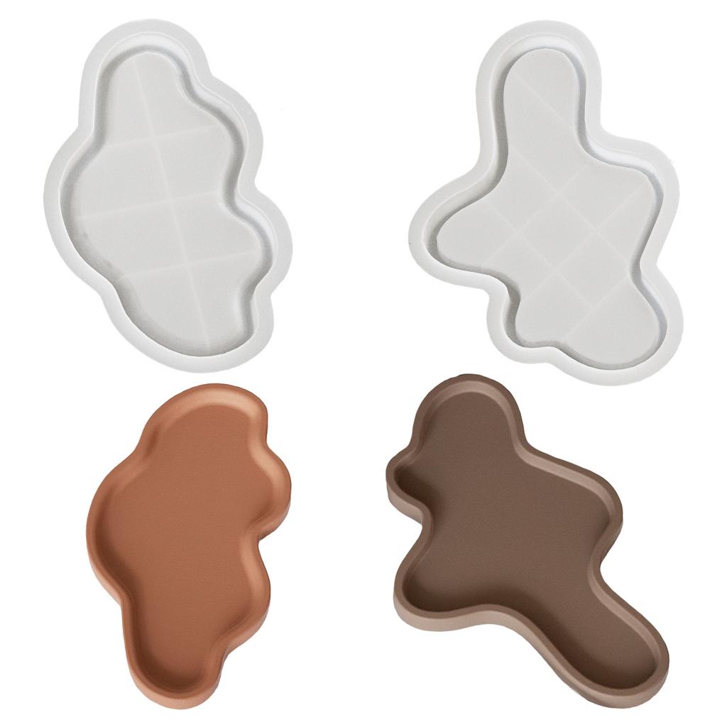 Многоцелевой большой овальный поднос из смолы, формы, прочный силиконовый домашний аксессуар, портативный для бетонных тарелок, товаров для рукоделия