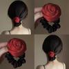 French Satin Vintage Rose Headband: 2024 Spring/Summer Collection Hair Accessory