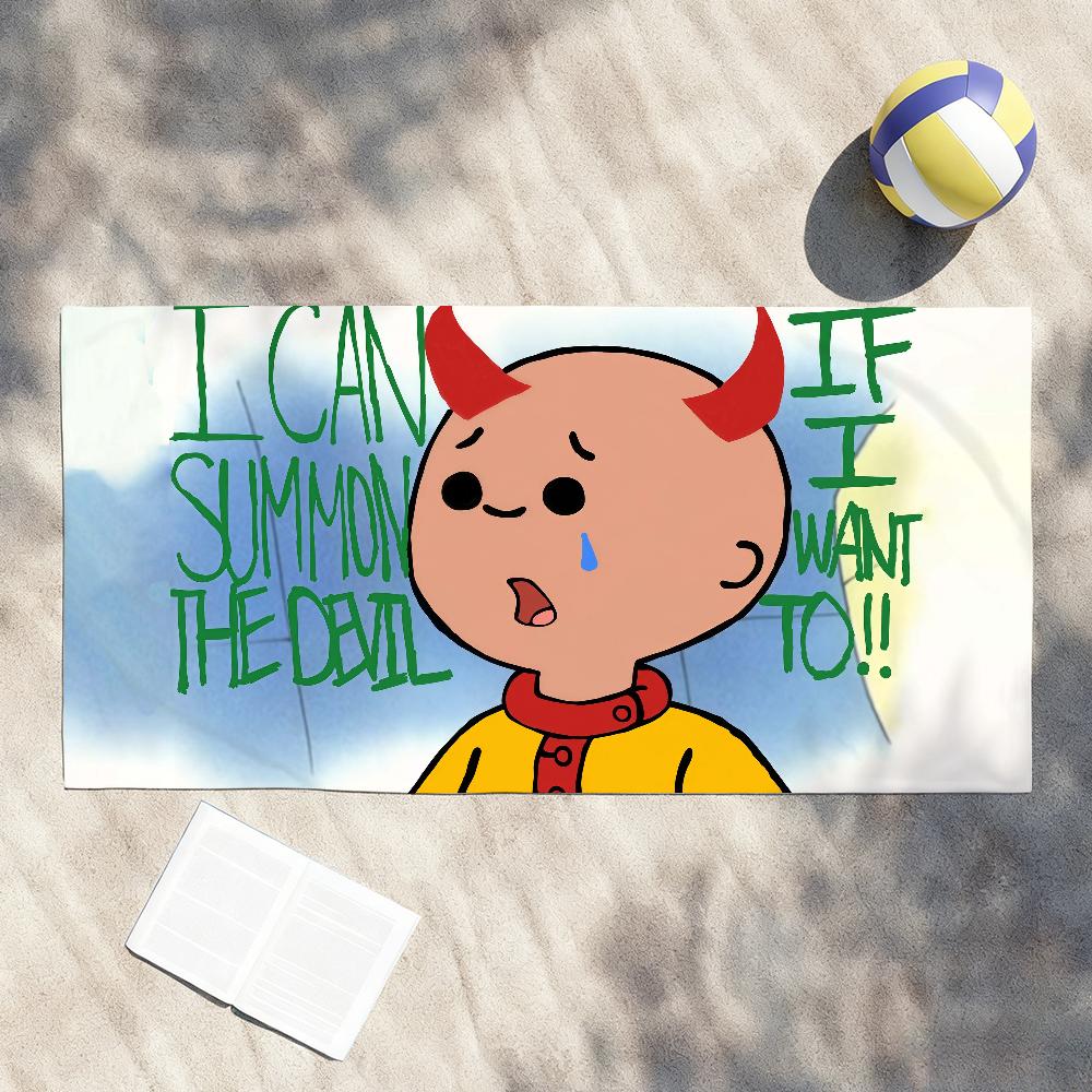 Мультяшное милое полотенце C-Caillou для сушки, банное полотенце, подходит для легкого плавания, кемпинга, йоги, пляжа, активного отдыха