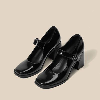 2024 Туфли в стиле Лолиты Женские Туфли Мэри Джейн 7,5 см Винтажные Туфли на платформе и высоком каблуке для девочек Туфли для студентов с квадратным носком и толстым каблуком