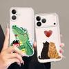 Мультяшный чехол-крокодил для iPhone 17 Pro Max 12 Mini 14 Plus 15 16 11 7 8 XR Air 13 Pro XS Max Мягкая крышка для телефона