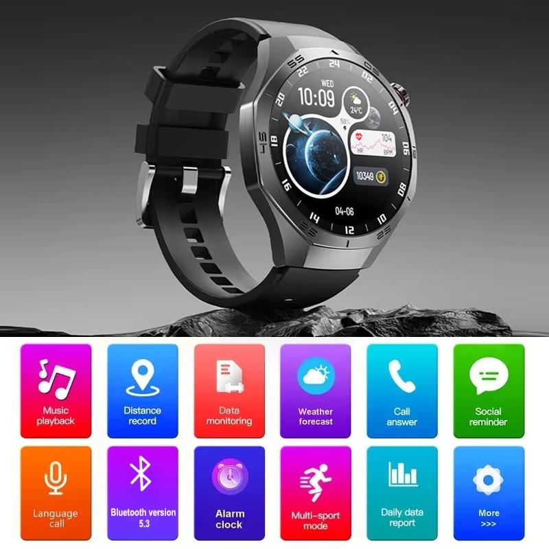 New Smart Watch Men NFC HD AMOLED Screen GPS Motion Trajectory Heart Rate Bluetooth Call Sports Smart Watch IP68 Wireless Charging