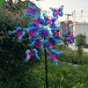 Metal Wind Spinner with Vibrant Blue & Purple Butterfly Garden Decor - Wind-Powered Outdoor Art for Patio, Yard, Terrace - No Batteries Needed