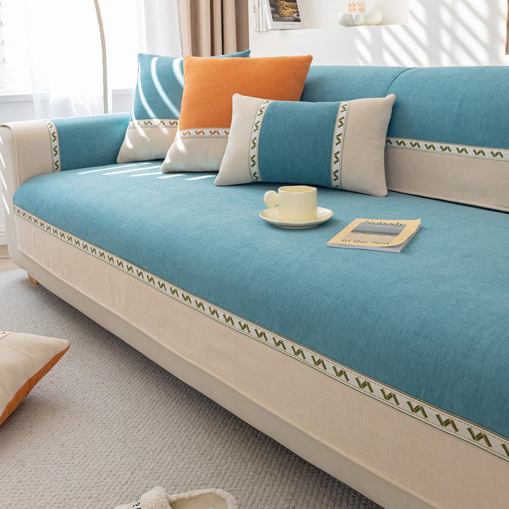 Breathable Sofa Cover With Stain Resistance, Fitted Couch Cover And Stretchy Sofa Slipcover For 4-Seater Sets