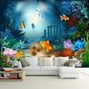 Underwater World Mural Wallpaper Sea Fish Seaweed Wall Poster Murals Modern Living Room Study Bedroom Wallpaper