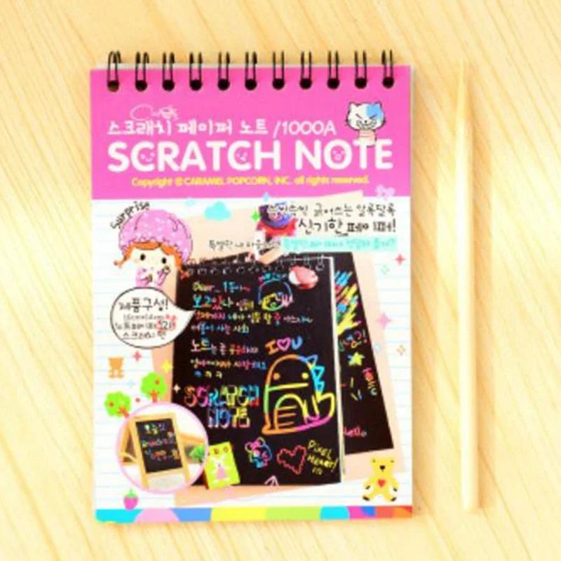 Детский Граффити Блокнот DIY Скретч-Рисование Игрушки для Игры Бумага для Рисования Книга для Рисования Черная Бумага Детская Ранняя Обучающая Игрушка Приятный Подарок